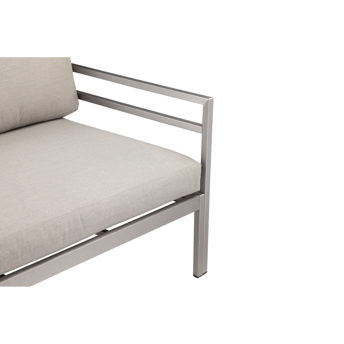Gray Aluminum Frame Outdoor Sofa with Fabric Cushions T416126