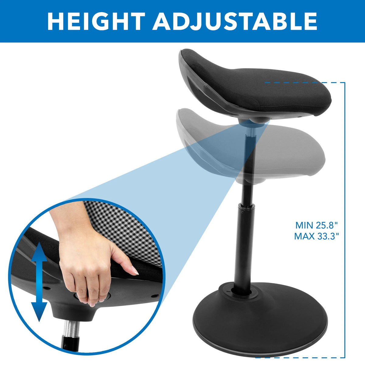 Ergonomic Height Adjustable Backless Stool G811