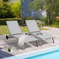 2-Pieces Aluminum Textilene Sling Chaise Lounge Chairs B4667
