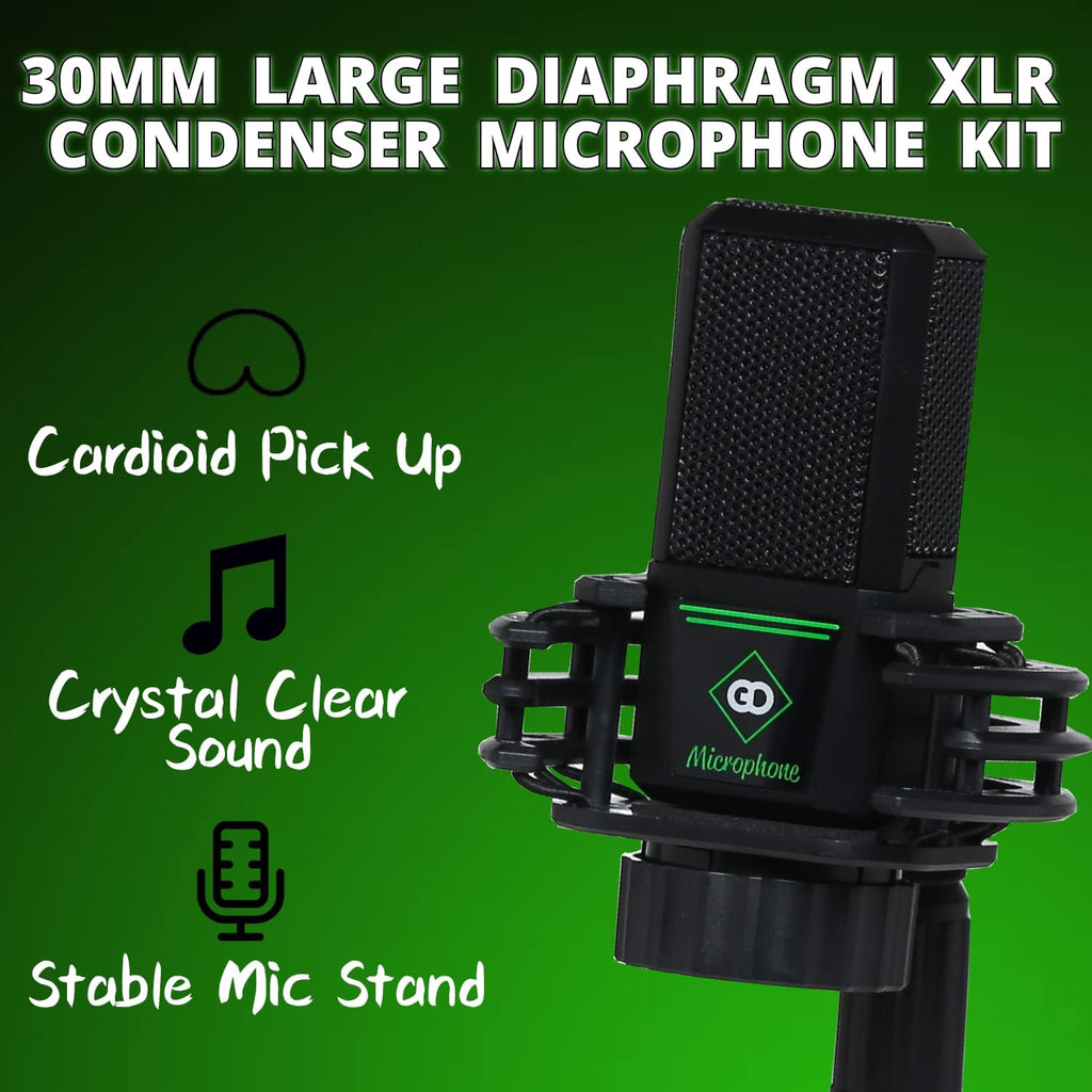 Portable ALL-IN-ONE Podcast Equipment Bundle Kit with DJ Mixer and Sound Card L212