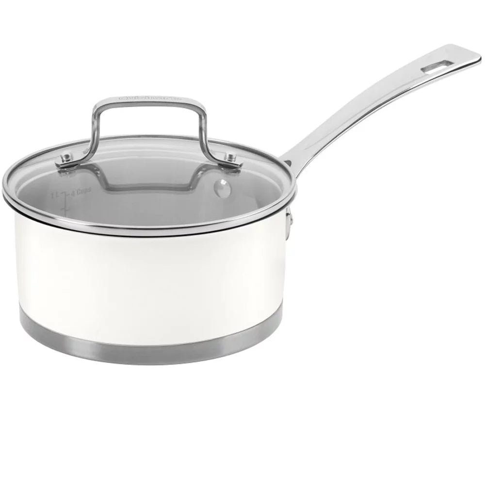 11-piece Matte White Cookware Set with Oven Mitt and Kitchen Timer O1515