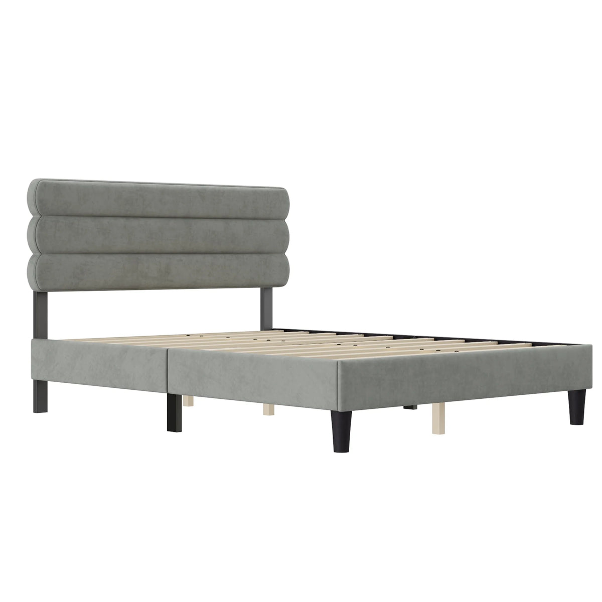 Queen Size Bed Frame Light Gray E86683