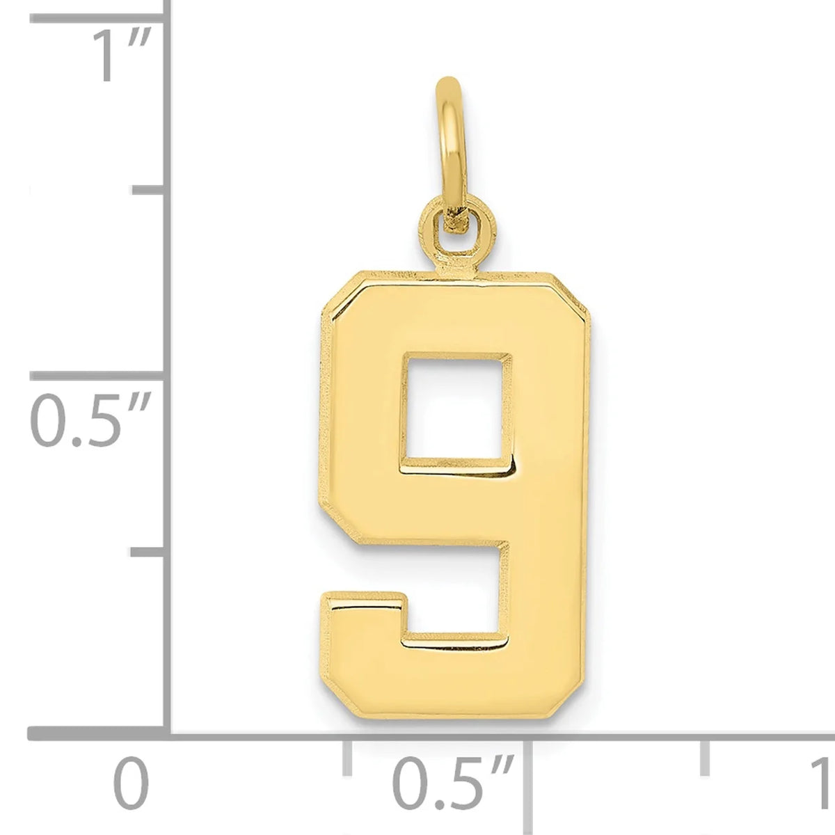 10K Yellow Gold Number 9 Pendant Charm Z858