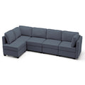 Modular Sectional Sofa with Storage Seats 5 Seater Blue Gray G437601