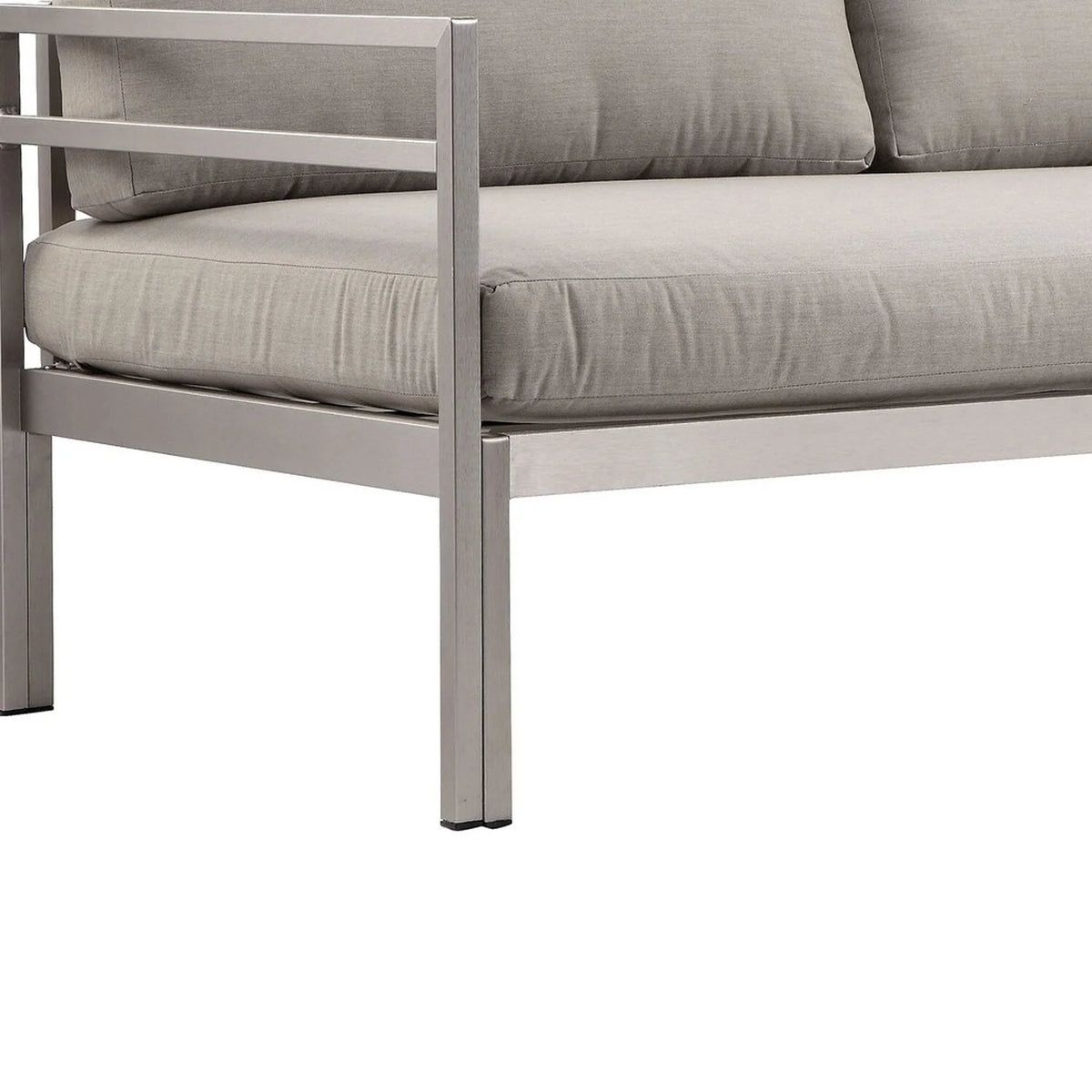 Gray Aluminum Frame Outdoor Sofa with Fabric Cushions T416126