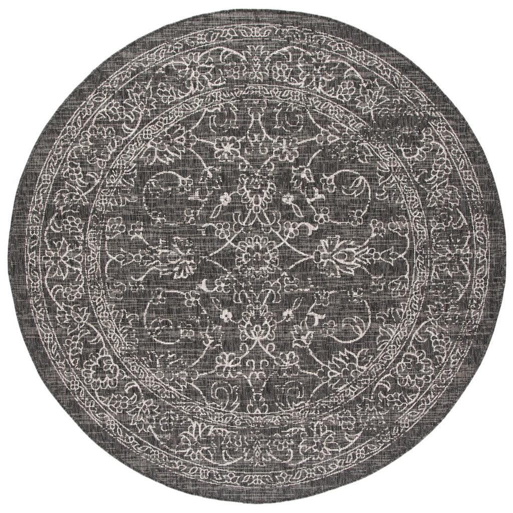 Black Ivory Round Indoor/Outdoor Area Rug J310