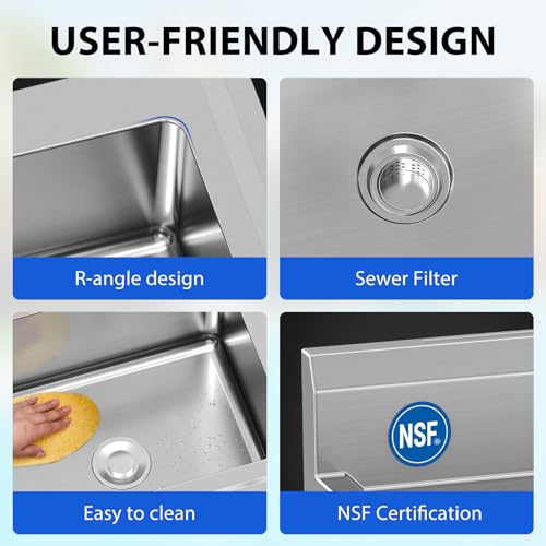 Stainless Steel Single Bowl Utility Sink with Pull-Out Faucet U795504