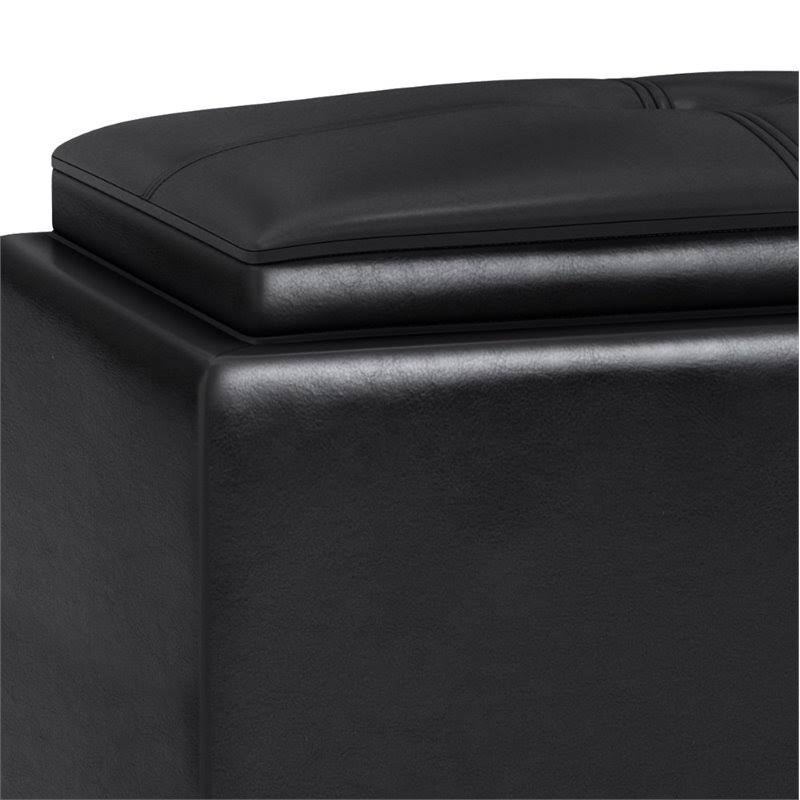 2-Tray Storage Ottoman in Midnight Black T88296