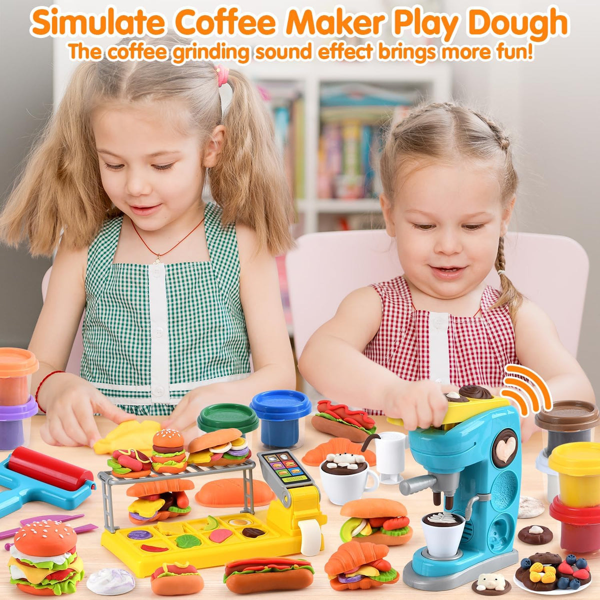 Multicolor Playdough Coffee Maker Toy Set H9365