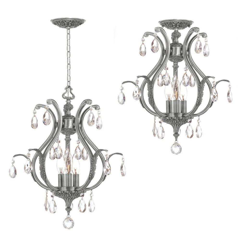 Crystal Pewter Semi-Flush Ceiling Light Q159550
