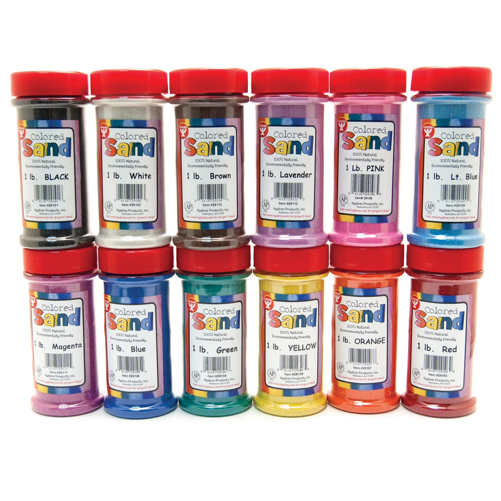 Assorted Colors Sand, 1lb, Pack of 12 T577