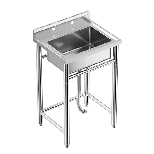 Stainless Steel Single Bowl Utility Sink with Pull-Out Faucet U795504
