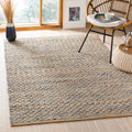 8' x 10' Blue Natural Jute Geometric Area Rug H917
