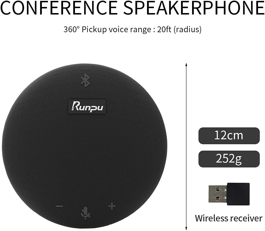Wireless Bluetooth USB Conference Room Omnidirectional Microphone Speaker X5977