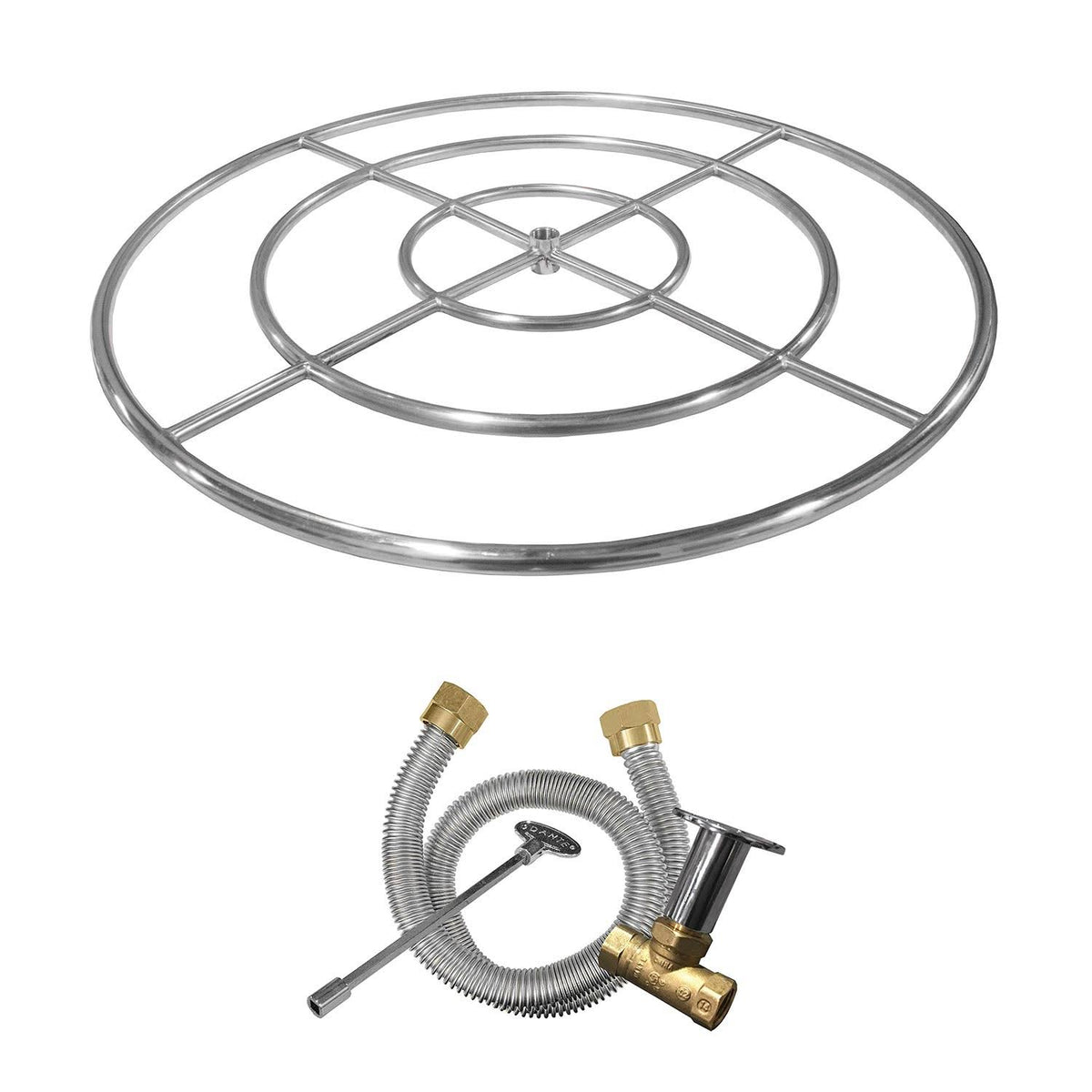 Stainless Steel Gas Fire Pit Burner Ring Kit, Natural Gas, 12-Inches K4303