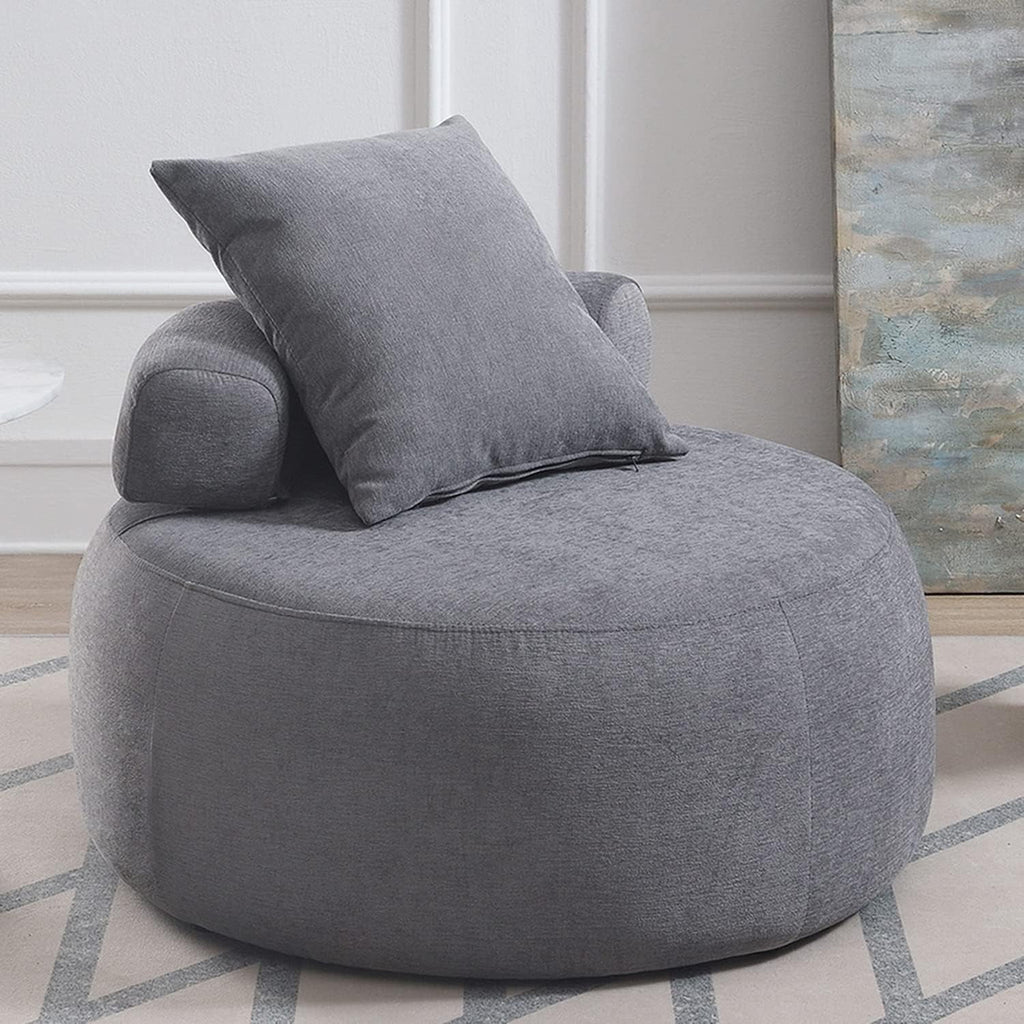 Grey Chenille Upholstered Barrel Chair R671193