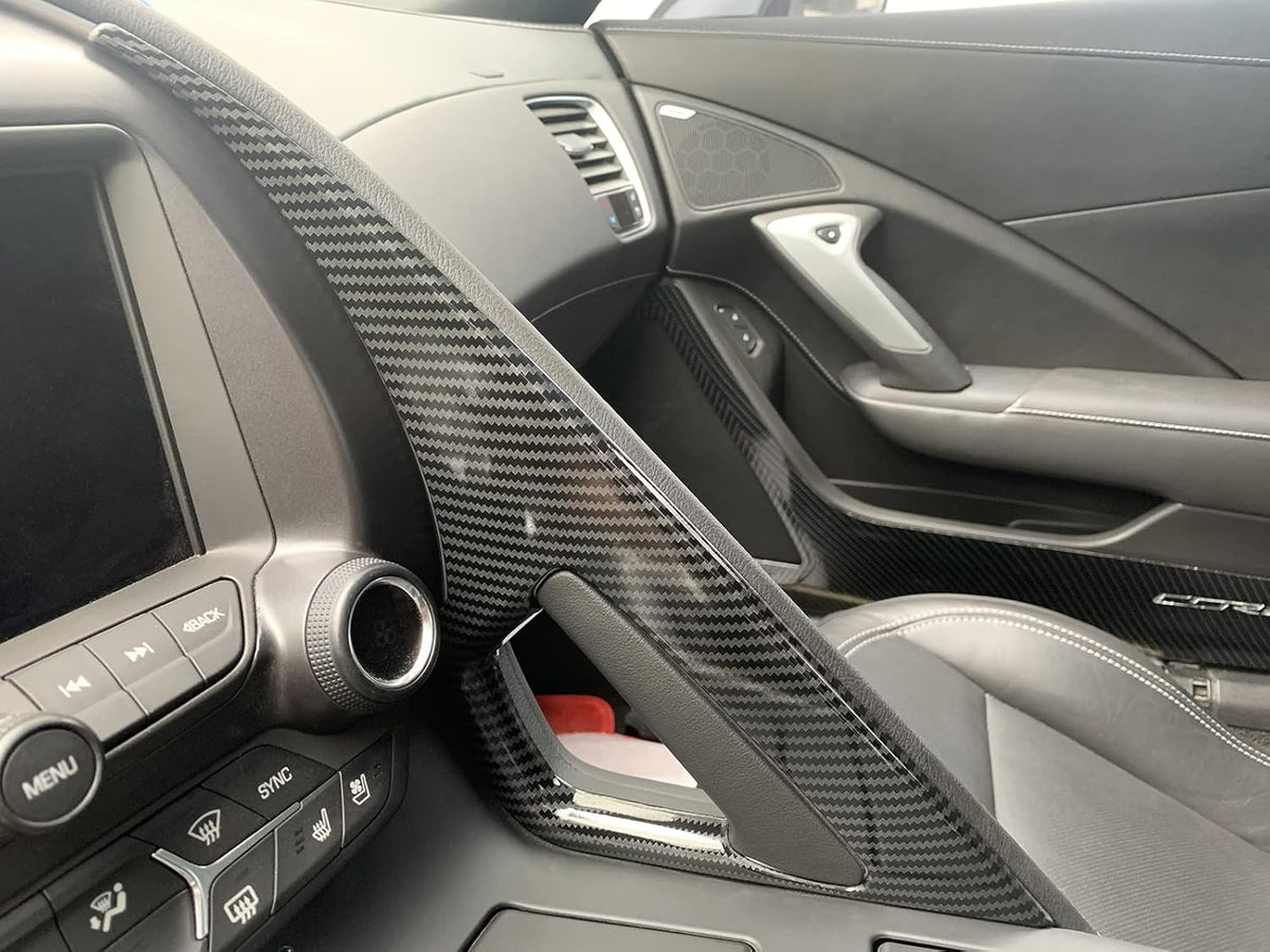 Carbon Fiber Central Control Armrest Cover Trim for 2014-2019 Chevrolet Corvette C7 X495483