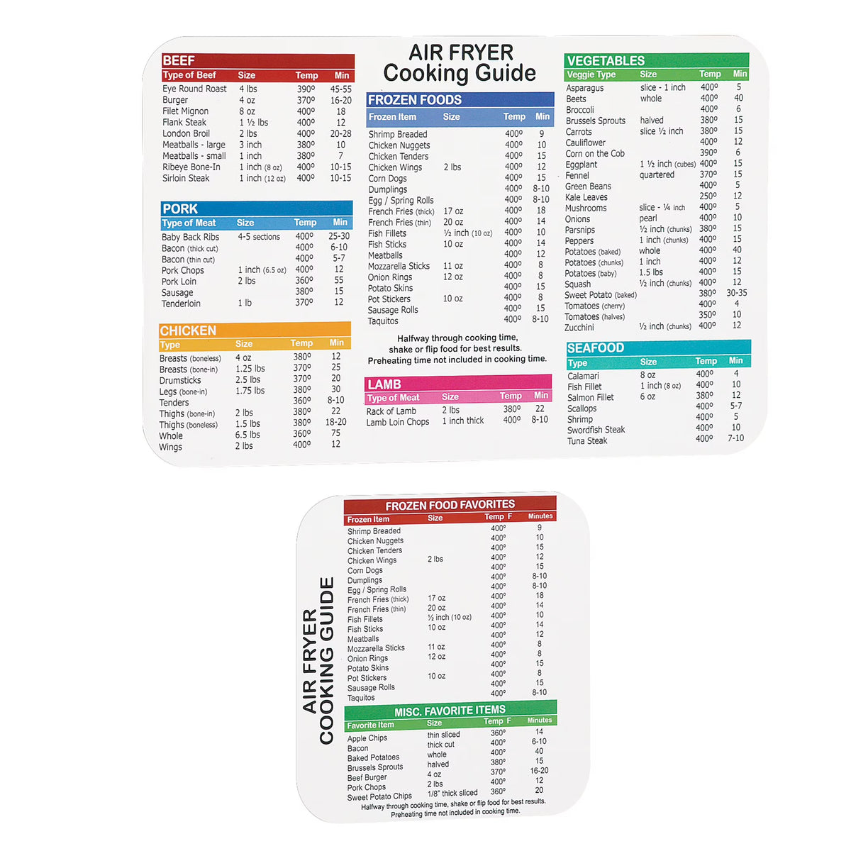 Air Fryer Cooking Guide Magnets 2-Piece Set B815979