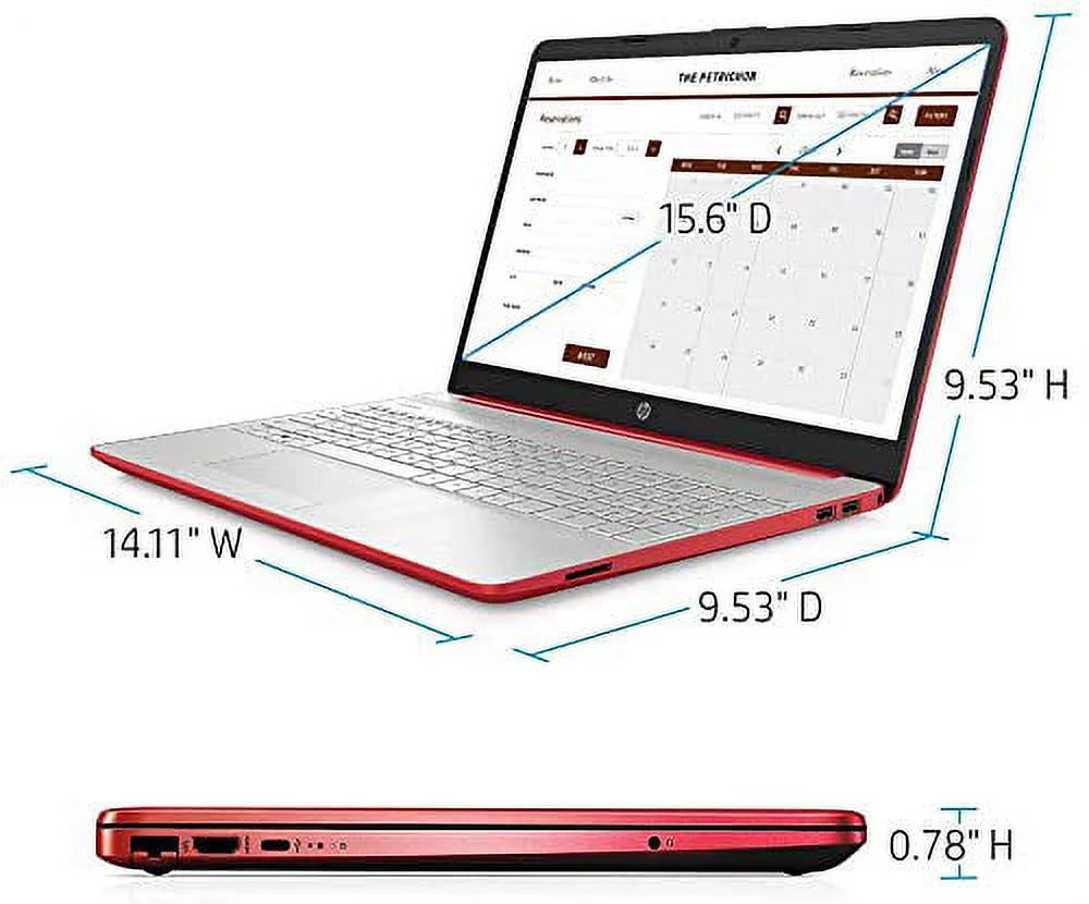 15.6" HD Laptop Intel Pentium Gold 16GB DDR4 256GB SSD Windows 11 Scarlet Red J432