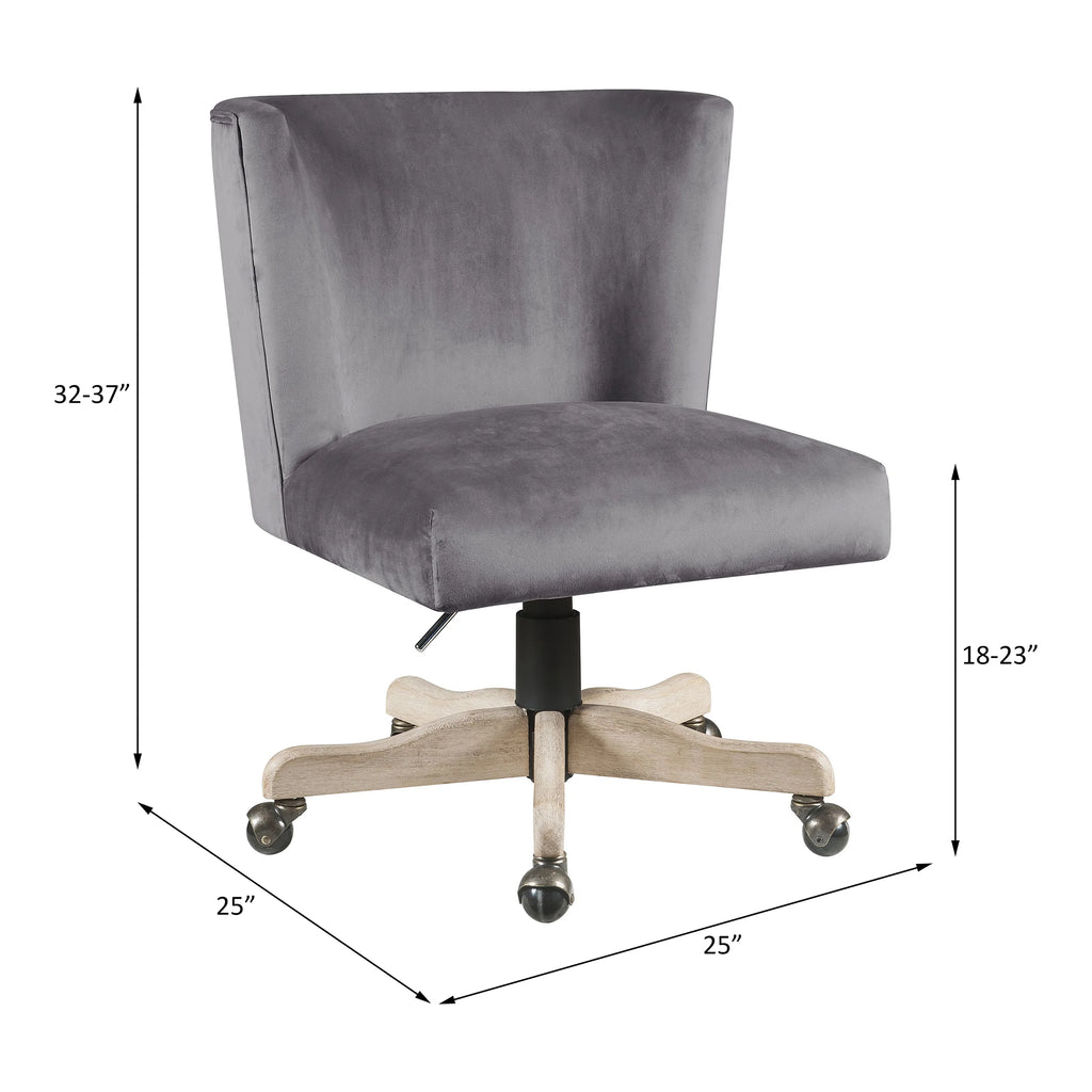 Grey Velvet Office Chair L700