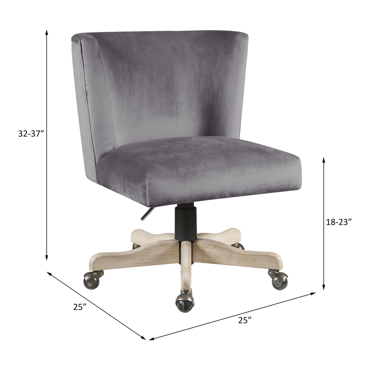 Grey Velvet Office Chair L700