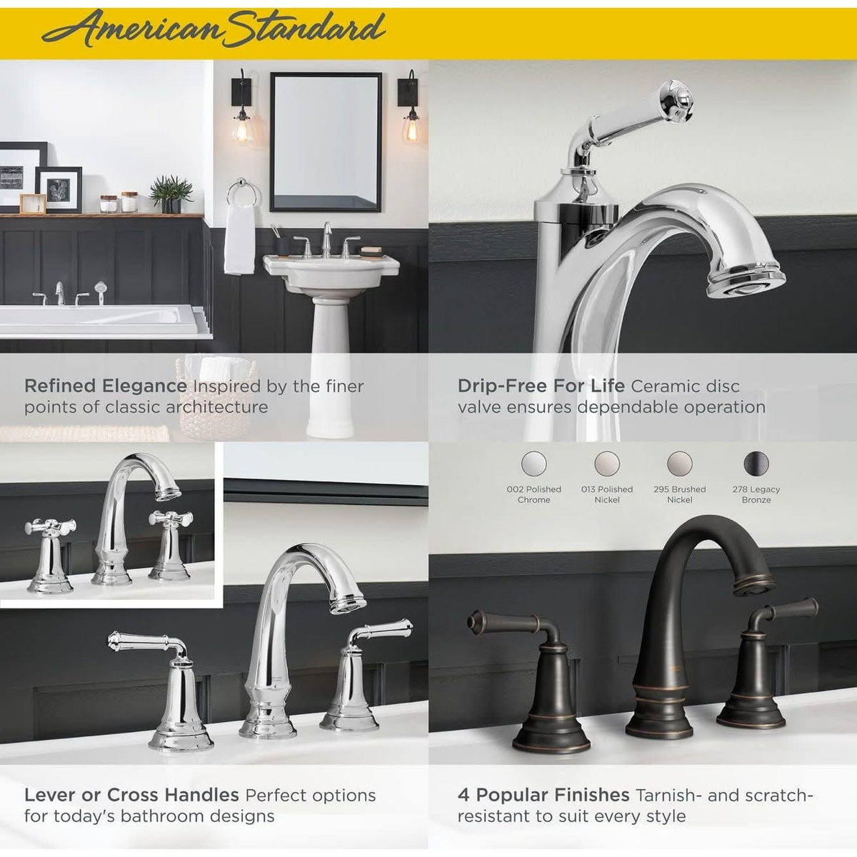 Polished Chrome Widespread Bathroom Faucet with Pop-Up Drain V2978