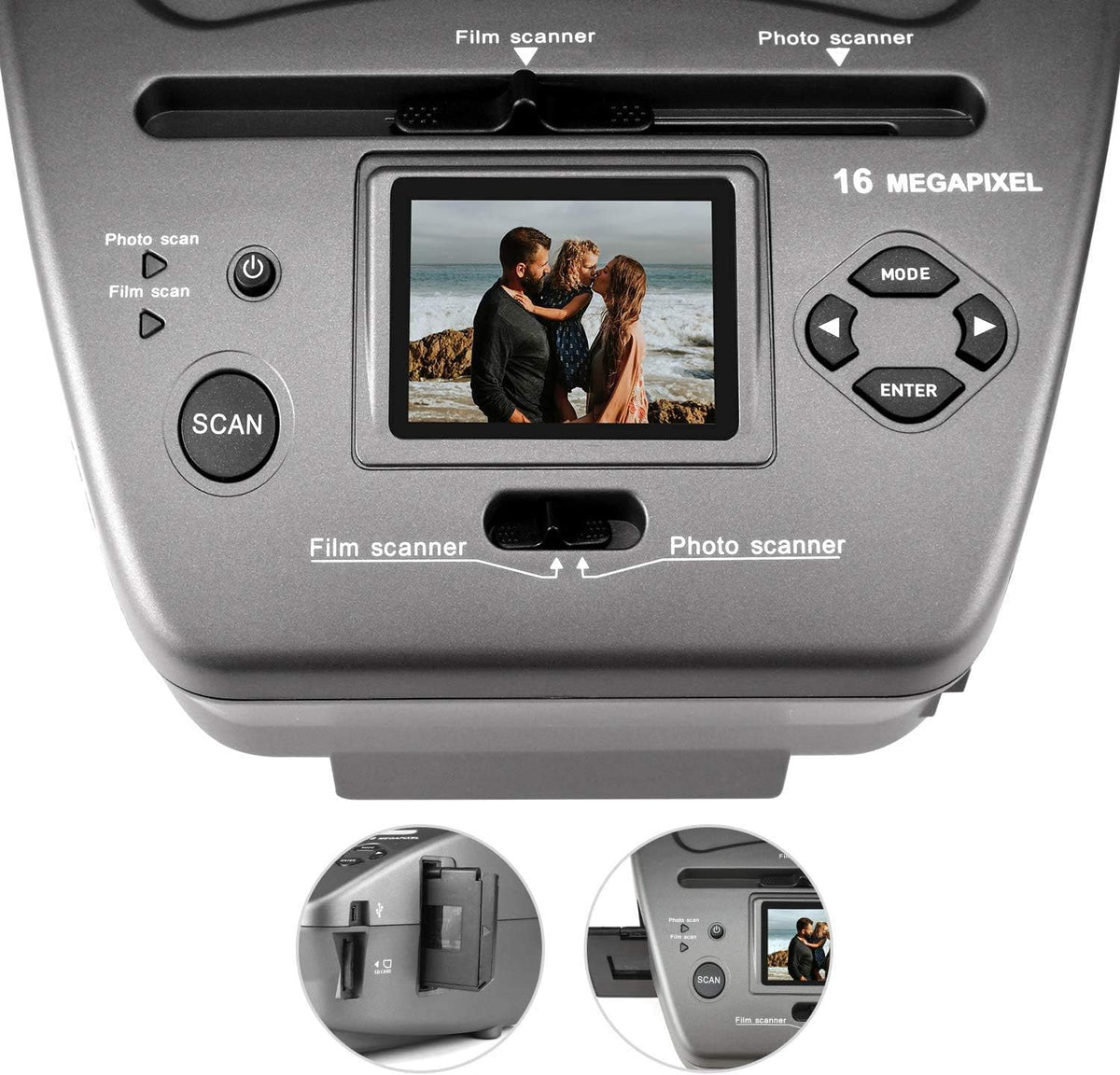 16MP Film Scanner with 2.4 LCD Screen J955