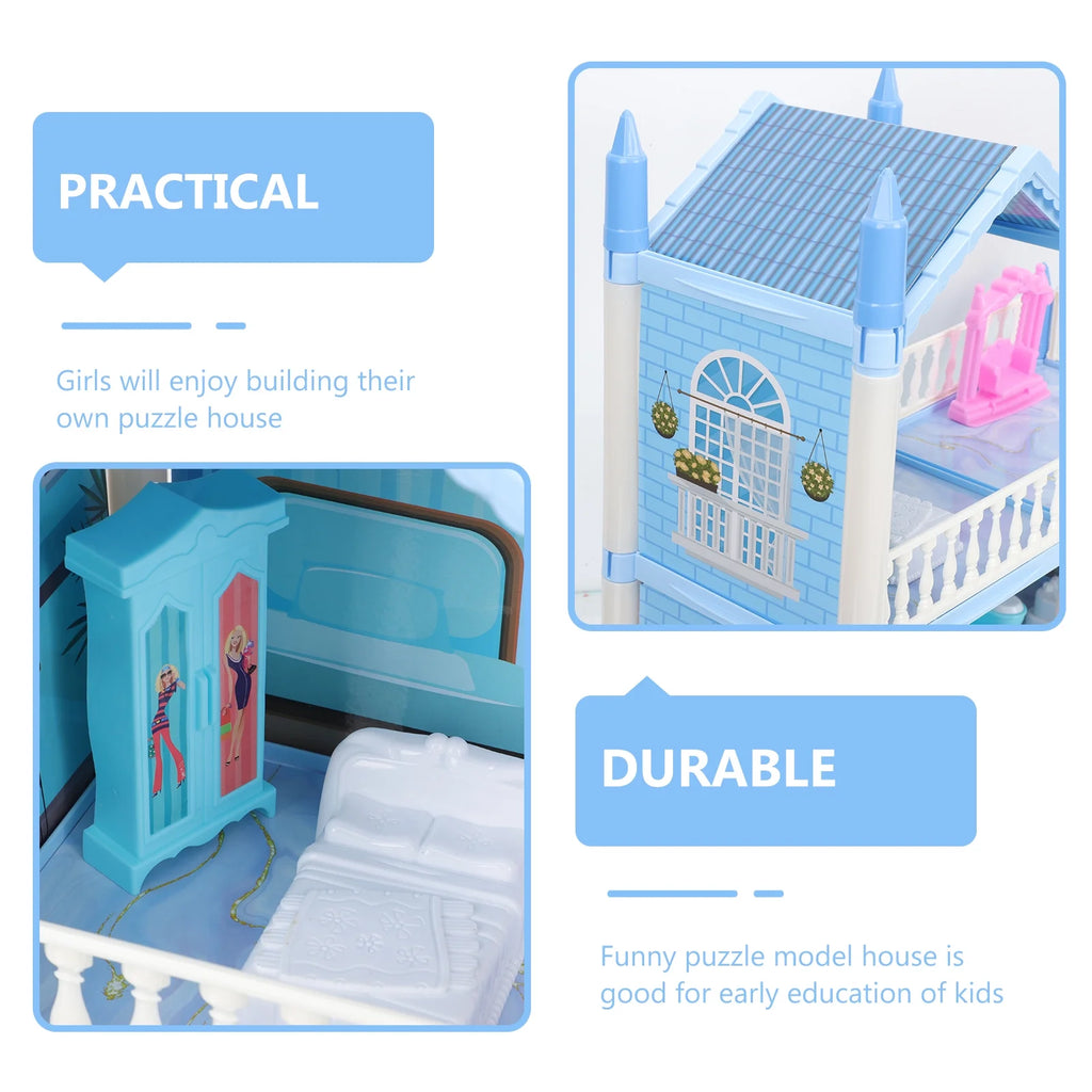 Castle Toy Doll House Plaything Mini Dollhouses Villa Frame Kit Child R941