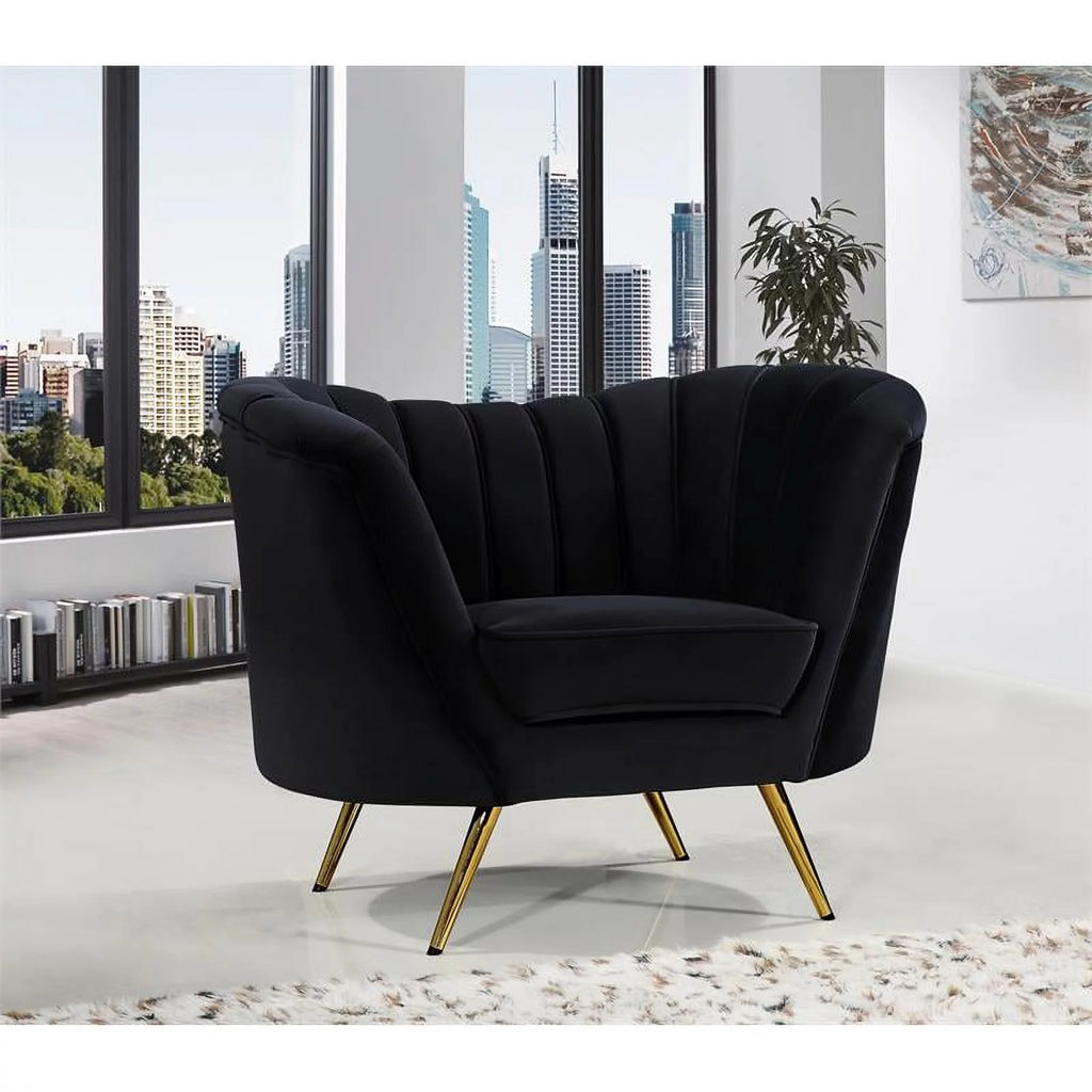 3-Piece Velvet Accent Chair Chaise & Loveseat M550360
