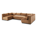 Cognac Tan Velvet Sectional Couch X678784