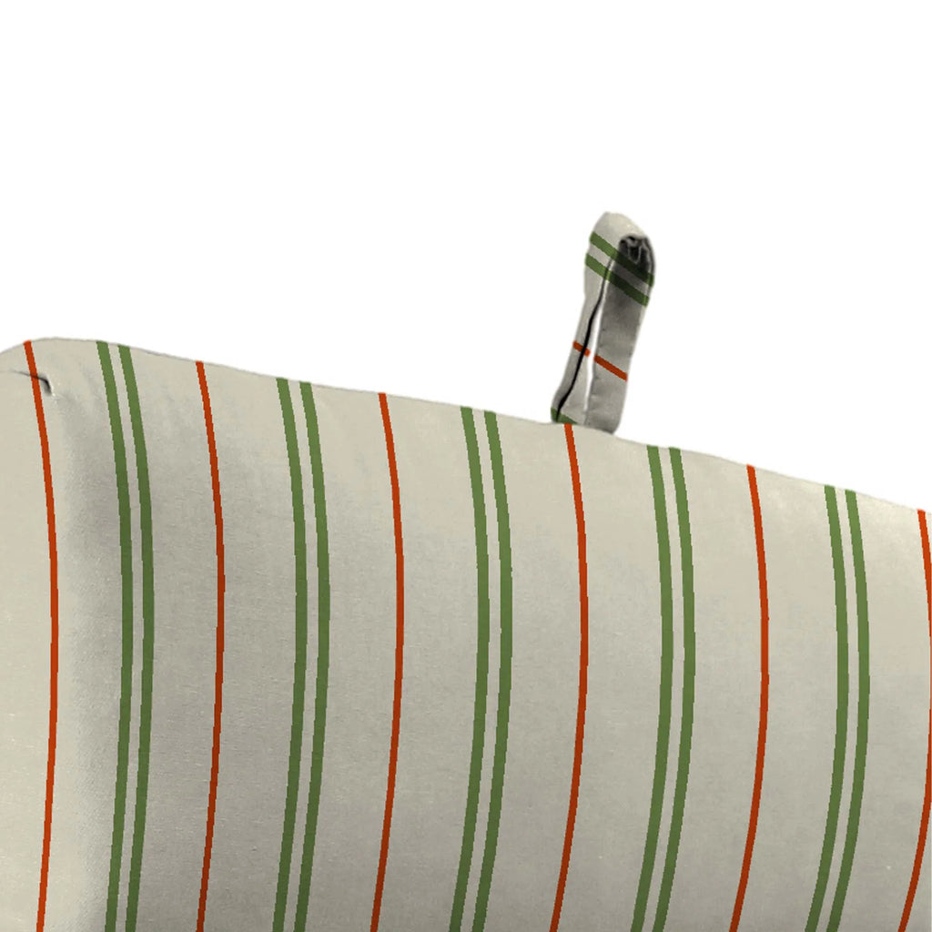 Cedar Grey Stripe Rectangular Outdoor Chair Cushion with Ties T21537