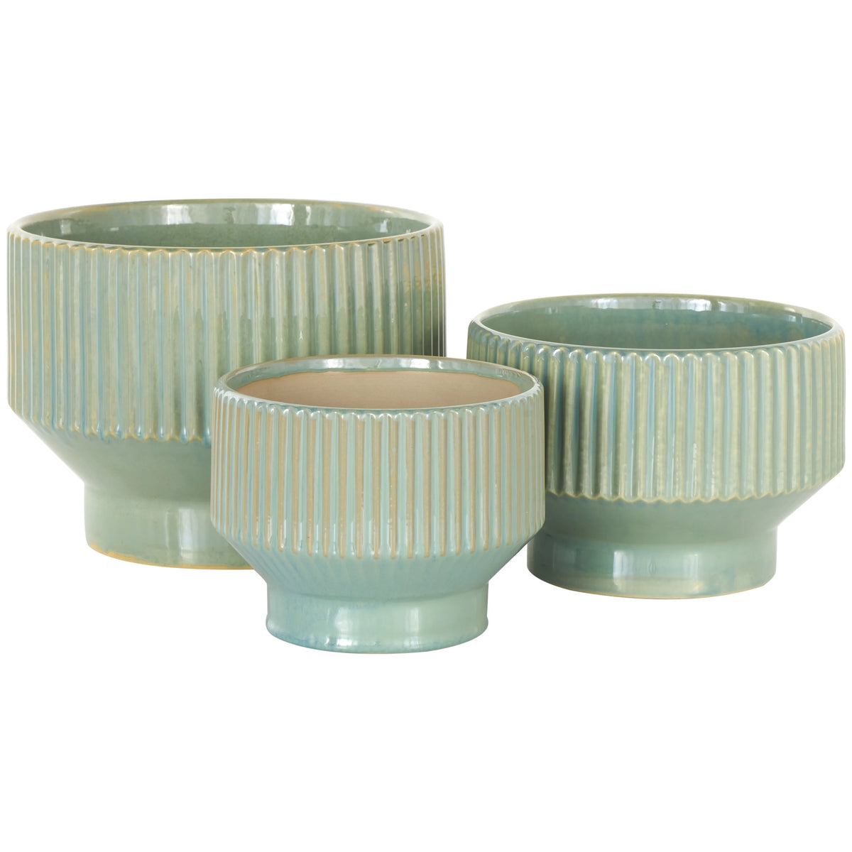Green Ceramic Planter, 3 Count G347712