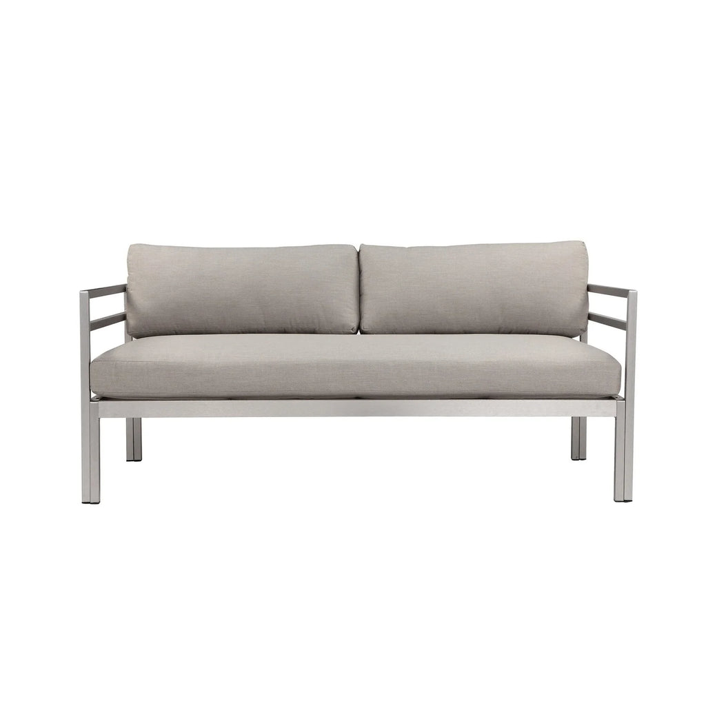 Gray Aluminum Frame Outdoor Sofa with Fabric Cushions T416126