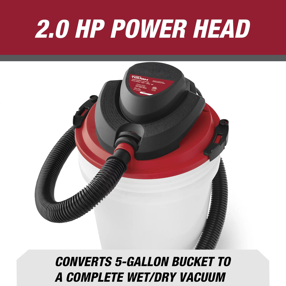5 Gallon Wet/Dry Vacuum Powerhead Bucket Head Converter X744502