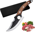 6 Inch High Carbon Steel Meat Cleaver Boning Knife with Sheath R8493