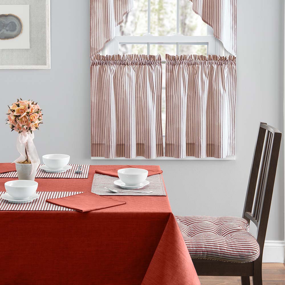 Brick Ticking Stripe Curtain 56" x 36" H730557