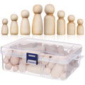 50 Pcs Wooden Peg Dolls Blank Craft Painting O3150