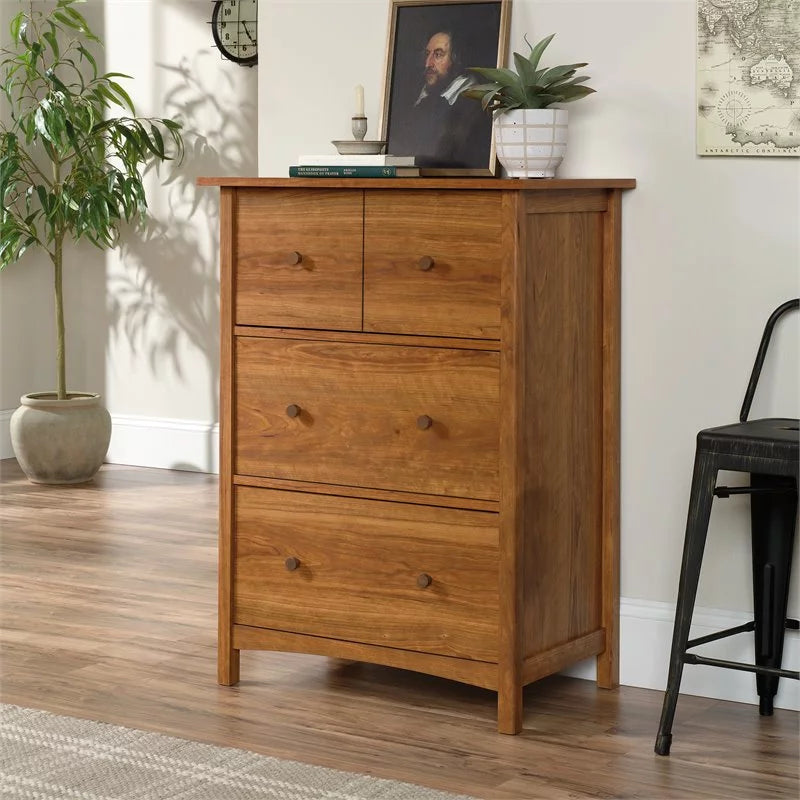 Engineered Wood Secretary Desk/Chest in Prairie Cherry Q685