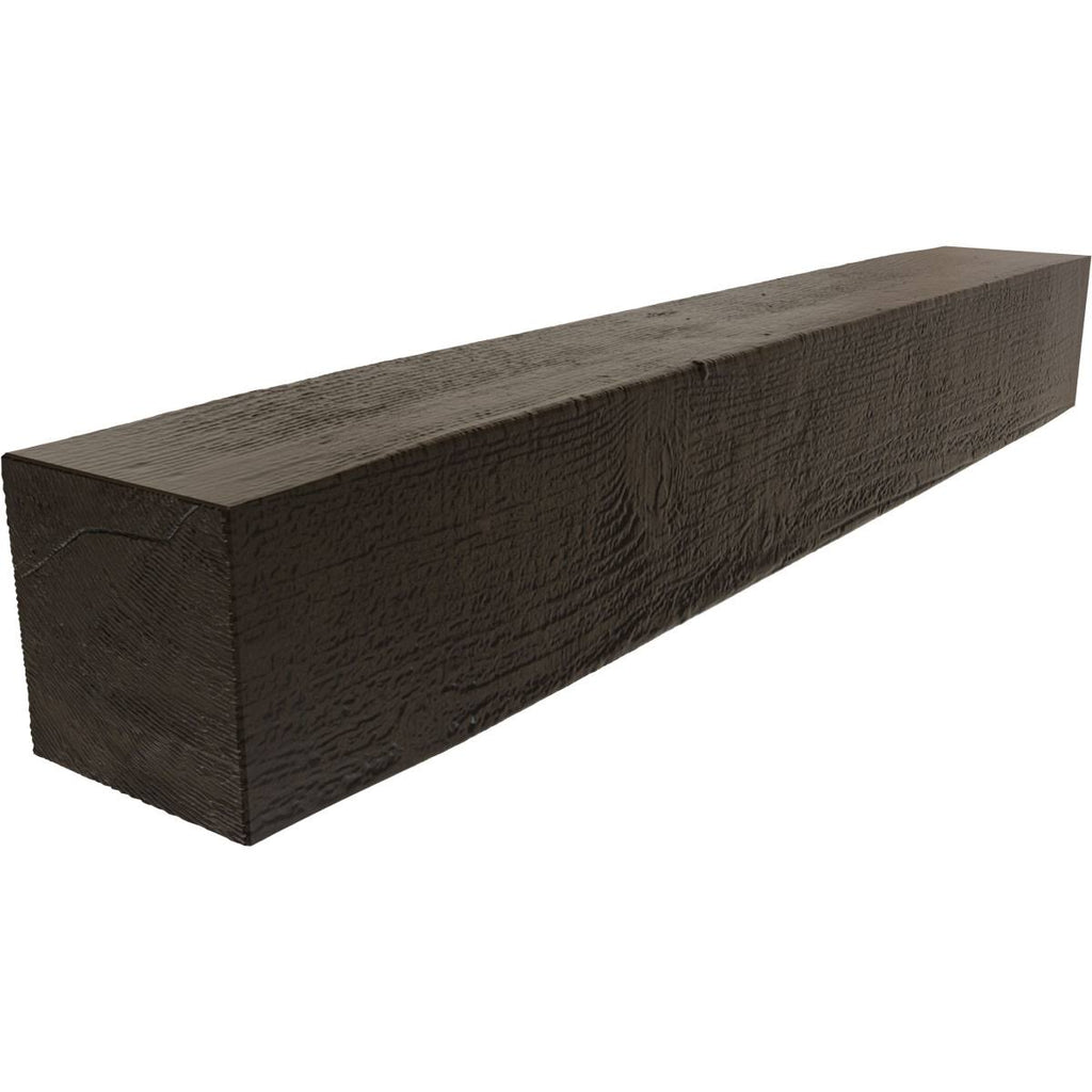 Rough Sawn Faux Wood Fireplace Mantel, Premium Walnut W2061