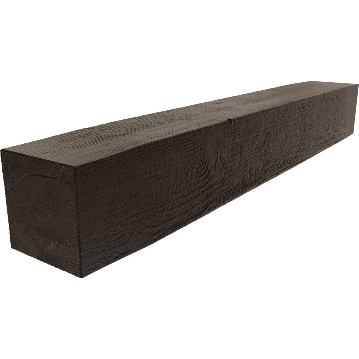 Rough Sawn Faux Wood Fireplace Mantel, Premium Walnut W2061