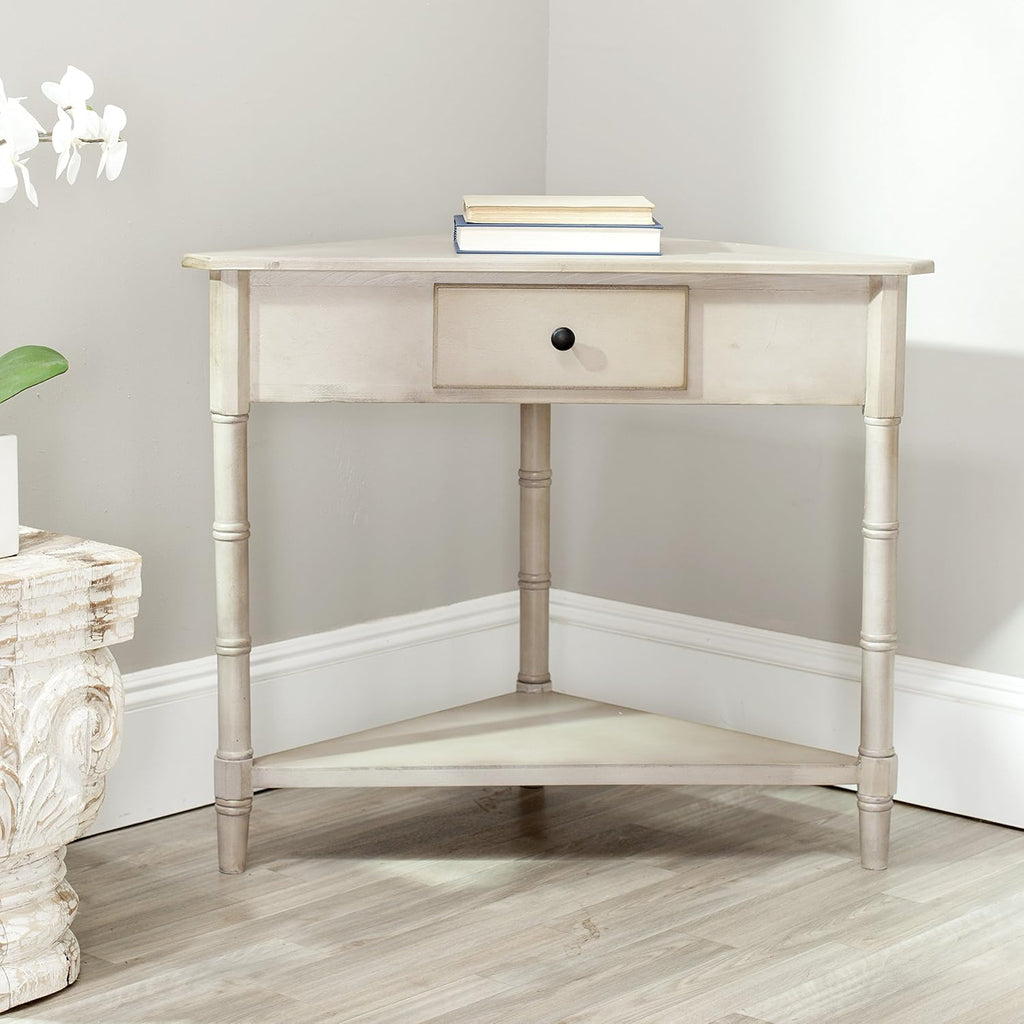 Distressed Black Corner Table L9982