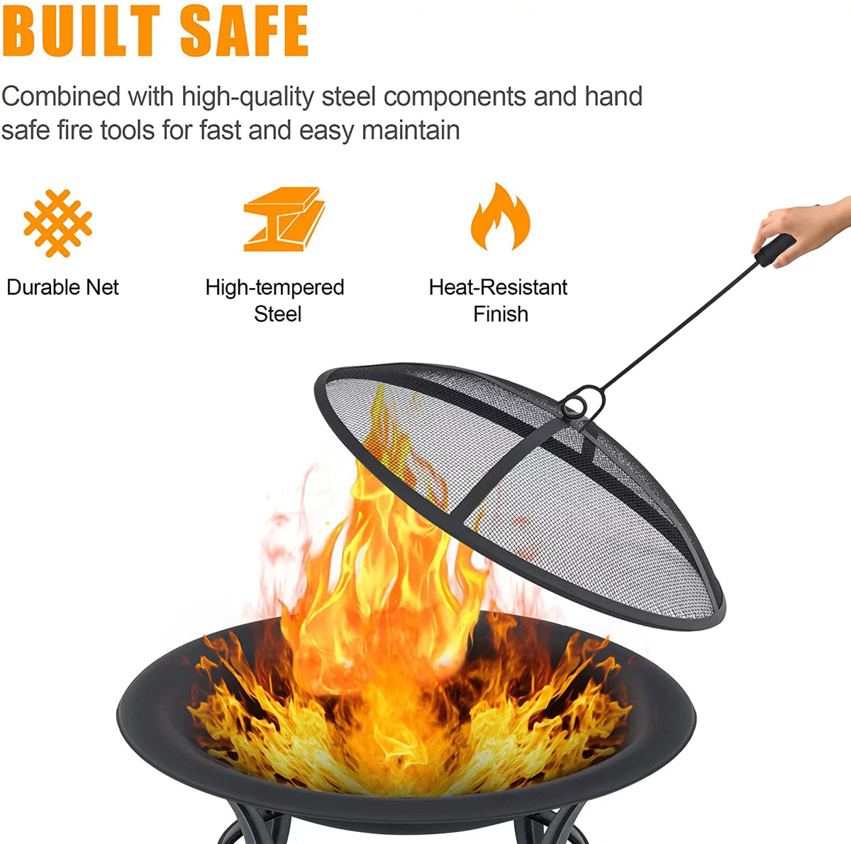 Black Metal Fire Pit Q86894