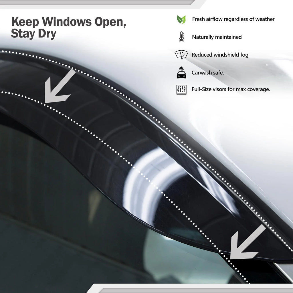 Dark Smoke Acrylic Side Window Deflector Strip, Set of 4 M759507