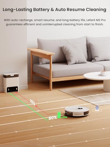 LiDAR Robot Vacuum and Mop, 450ml Dustbin, 150 Mins Runtime H4089