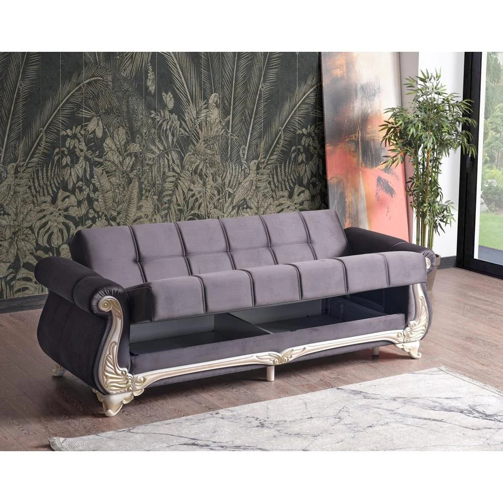 Anthracite Convertible Sleeper Loveseat O243520
