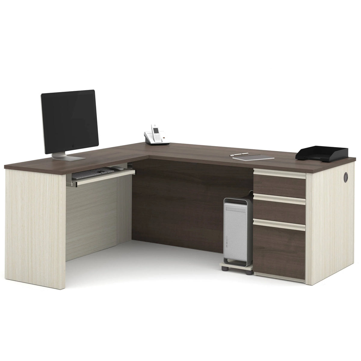 L-Shaped Workstation with Pedestal J94273