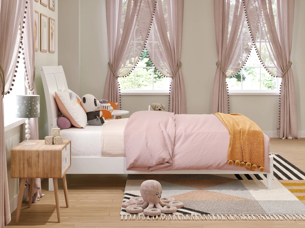 Twin Solid Wood Sleigh Platform Bed I650432