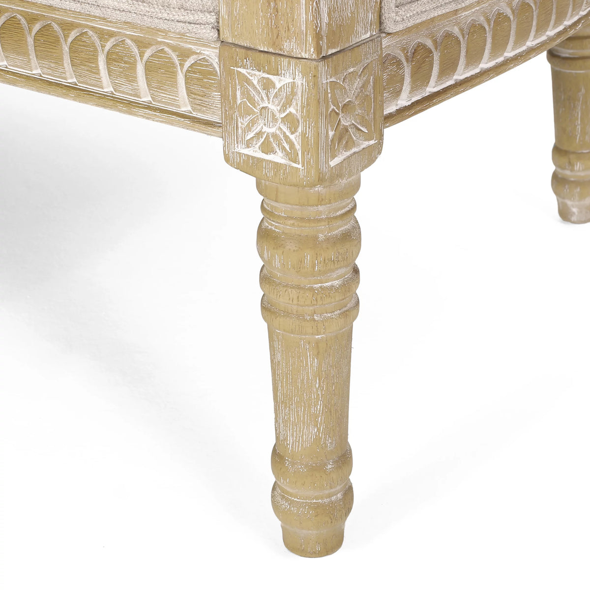 French Country Fabric Upholstered Loveseat I88316