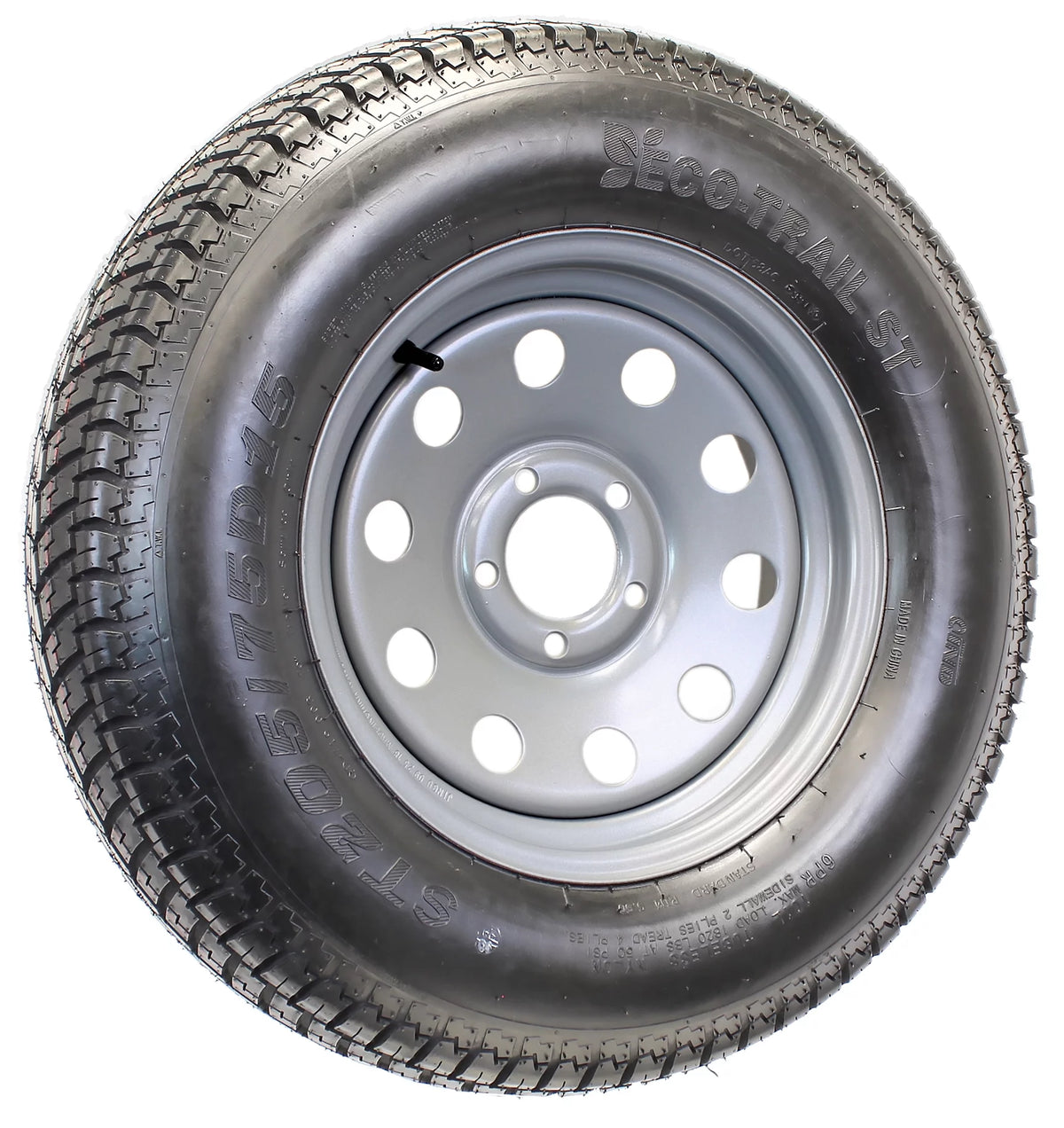 ST205/75D15 15 in. Load C 5 Lug Silver Modular Trailer Tire On Rim O16500