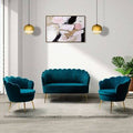 Teal Polyester 3 Piece Living Room Set X943